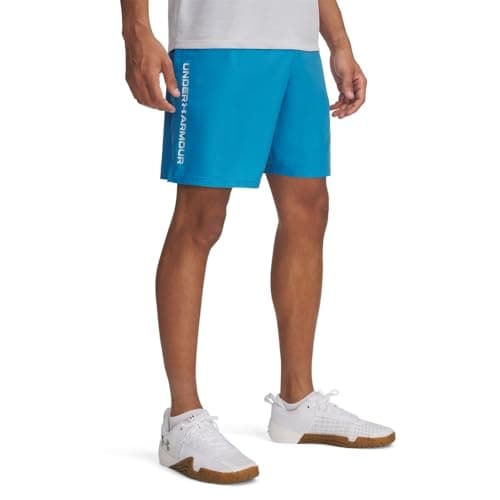 Image of Under Armour Mens UA Tech Woven Wordmark Shorts Ether Blue L