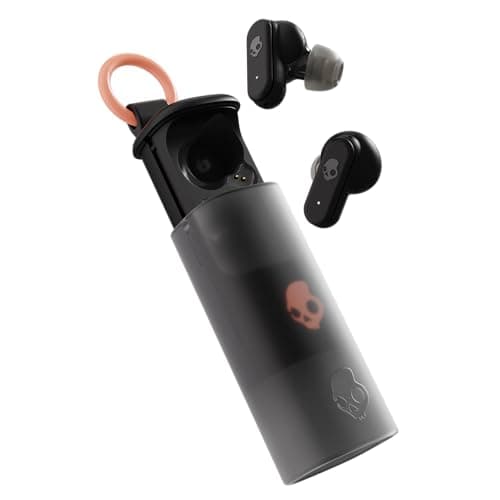 Image of Skullcandy Dime Evo Wireless Earbuds, Bluetooth Headphones, Noise Isolating Fit, Up to 36 Hours Battery, Microphone for iPhone Android, Easy Carry with Clip-Anywhere Case - True Black
