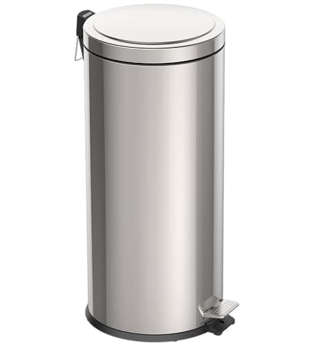Image of Tramontina 30Liter Stainless Steel Pedal Trash Bin with a Polished Finish and Removable Internal Bucket