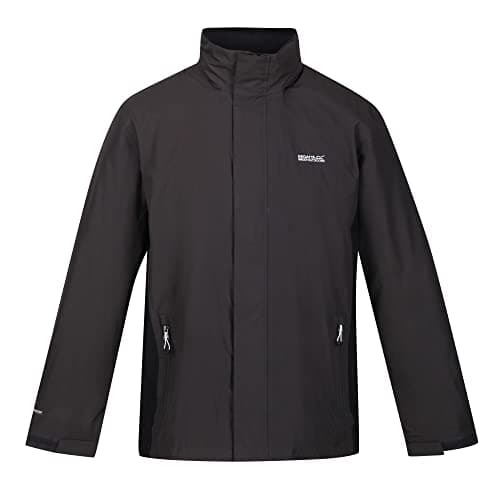 Image of Regatta Great Outdoors Mens Outdoor Classic Matt Hooded Waterproof Jacket (L) (Ash/Black)