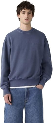 Image of Levi's Men's Sweatshirt with Crew Neck, Relaxed Fit, Blue (Sargasso Sea Garment), XL