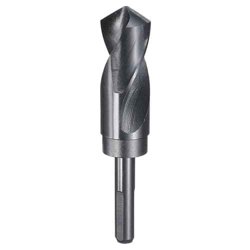 Image of sourcing map 30mm Drill Bit 1/2" Reduced Shank 3-Flat 4241 High Speed Steel Nitriding Black 118° for Soft Materials Wood Plastic Iron Copper Aluminum