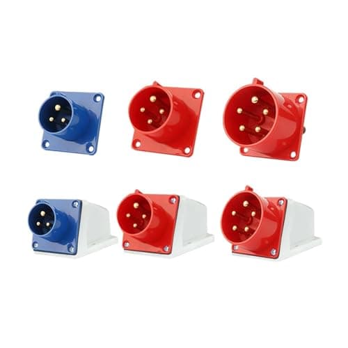 Image of OUYNIEI Waterproof Industrial Plug 3p 4 Pole 5 Pin Dustproof Male Female 16A 32A Wall Mounted Panel 220V 380V(5P 32A)