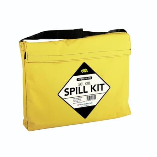 Image of BearTOOLS Oil Only Spill Kit 50L - Vinyl Shoulder Bag with Absorbent Pads & Socks - UK Made Hydrophobic Oil Spill Cleanup for Industrial Use, Machineries, Garage