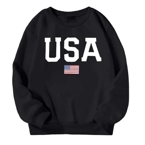 Image of Generisch Things for Teenage Girls Casual Long Sleeve Pullover Top with Loose Fit for Everyday Outdoor Activities Pullover Teenager Girls Tumblr Winter, black, 11-12 Jahre