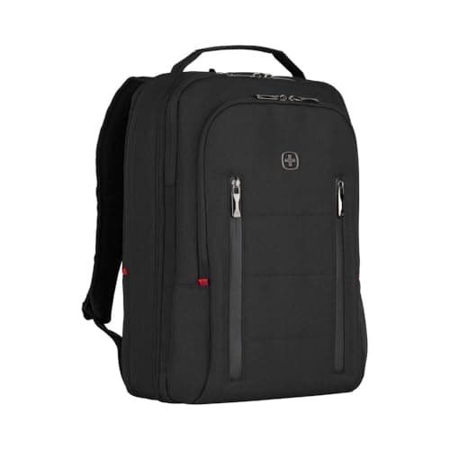 Image of Wenger CityTraveler 16" Laptop Backpack, Padded 16" Laptop & 12" Tablet Pockets, Expandable Main Compartment, Waterproof Quick‑Access Pockets, SmartOrg Organizer, Trolley Sleeve, Black