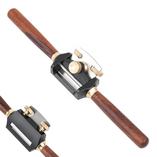 Image of TOOLCOOL Adjustable Spokeshave Hardwood Handle 1.65 Inch Blade Portable Spoke Shave for Woodworking Ideal for Cylindrical Shaping & Curve Finishing (Round Base)