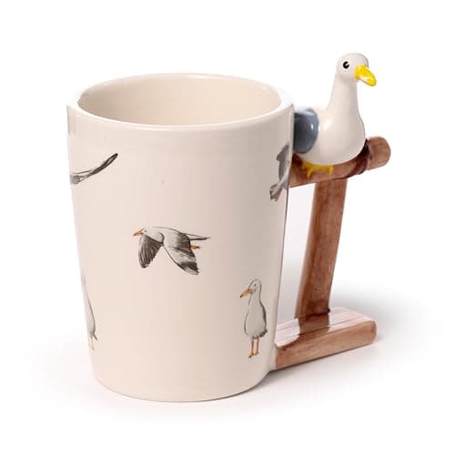 Image of Puckator Seagull Buoy Ceramic Shaped Handle Mug - Funny Home Accessories - Cute Gifts for Girlfriend - Large Mugs for Men Women Hot Drinks - Cute Cups Presents - Secret Santa Gift - Cup Set