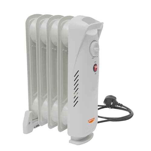 Image of Coopers of Stortford - Mini Oil-Filled Radiator 500 Watts - Compact Portable Heater with Safety Cut-Out, Tip-Resistant Design & Thermostatic Control - Ideal for Personal Use