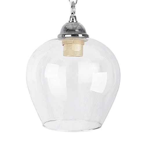 Image of MiniSun | Classic Style Clear Glass Bell Dome Ceiling Light Shade | Pendant Lights, Home Décor & Improvement Essential | 18cm Shade Width