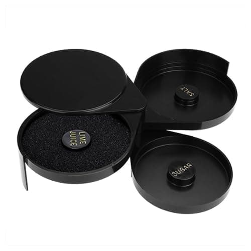 Image of 3-Tier Rotating Tray, Bar Glass Rimmer Margarita Salt Sugar Cocktail Rimmer Trays Bartender Tool for Bar, Clubs, and Home Parties