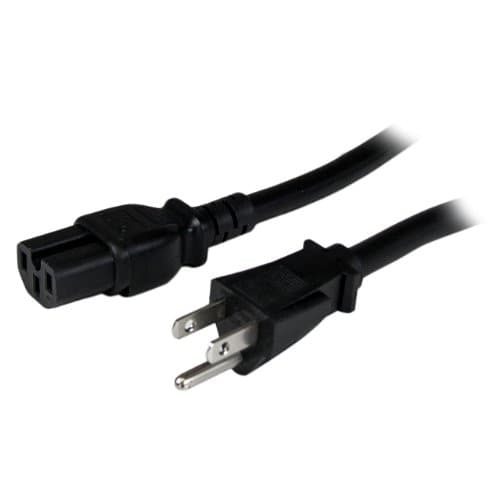 Image of StarTech.com 8 ft Heavy Duty 14 AWG Computer Power Cord - 5-15P to C15-14 AWG Power Cable - 1x NEMA 5-15P, 1x IEC 320 C15 - Black 8 feet (PXT515C158)