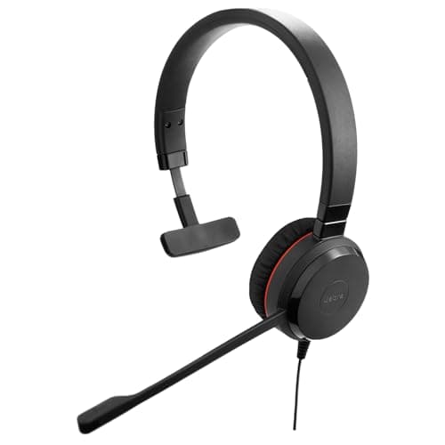 Image of Jabra Evolve 30 II Wired Single-Ear Headset with Mic for Work - 3.5mm Jack, USB-A/USB-C Connectivity, Computer Headset with Noise-Cancelling Microphone, Works with Online Meeting Platforms - Black
