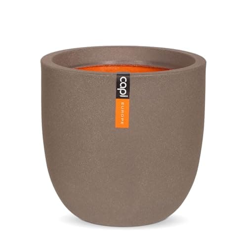 Image of CAPI EUROPE - Planter ball Smooth NL - 35x34 - Warm taupe - Opening Ø29 - Pot for indoor and outdoor use - Shatterproof - 100% recyclable - KWT932