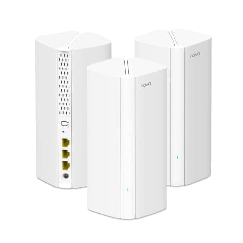 Image of Tenda Nova MX12 AX3000 Mesh Wi-Fi 6 System - 7000sq ft Coverage - 1.7 GHz Quad-Core CPU - HE160 - Dual-Band Gigabit Whole Home Mesh Network for 160+ Devices - 3-Pack