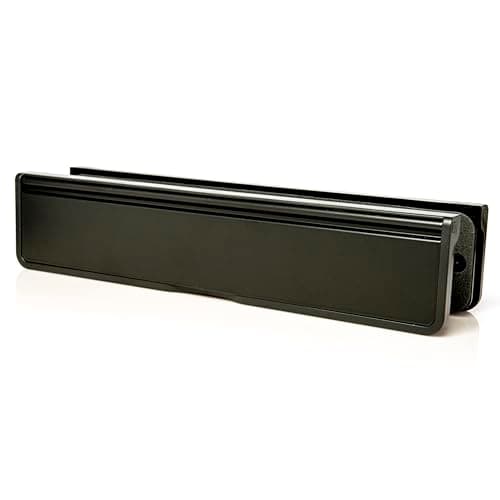 Image of TSS Letterplate 12" in Black, Telescopic Sleeved Letter Box for uPVC Doors with 40mm to 80mm Thickness. 12 Inch Letterbox for upvc Door in Black