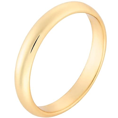 Image of 925 Sterling Silver Court Wedding Ring | Gold Plated 3mm | Size O