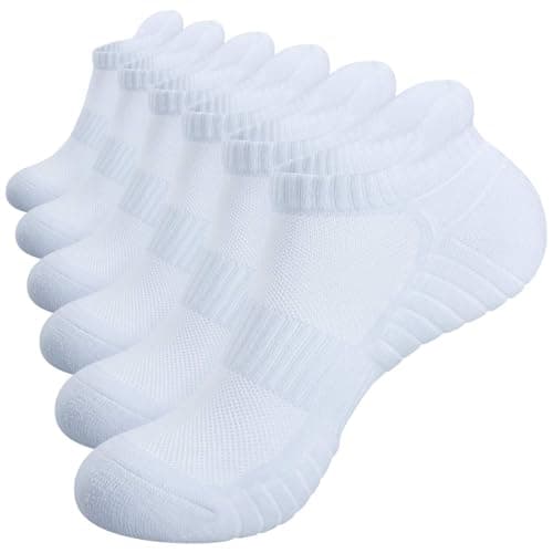 Image of Alaplus Running Socks Cushioned Trainer Socks Anti-Blister Sports Socks Ankle Socks for Men Women Ladies Cotton Low Cut Athletic Socks (6 Pairs)