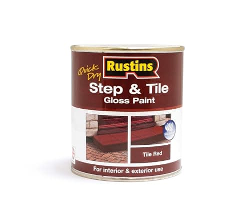 Image of RUSTINS Step & Tile Paint, Red, 1L-– Hard-Wearing Floor Coating for Concrete, Stone & Brick – Durable, Slip-Resistant Finish for Indoor & Outdoor Use – Available in Red & Black