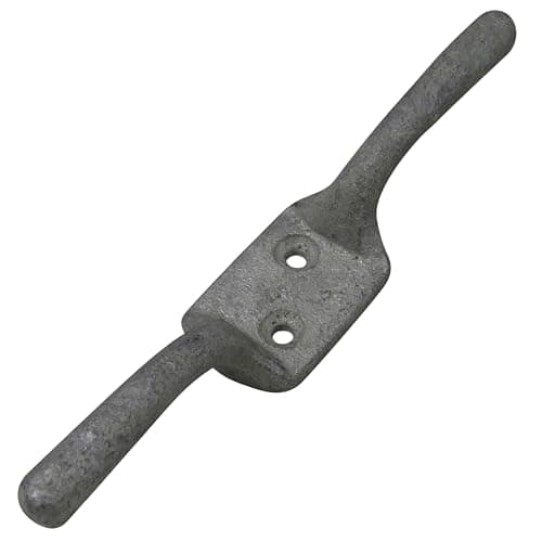Image of Secure Fix Direct Black or Galvanised Cleat Hook 3" - 6" (Washing Line Blind Cord Tie Back Trailer Rope) (Galvanised, 6")