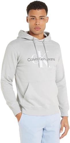 Image of Calvin Klein Jeans Men Hoodie Seasonal Monologo Regular, Grey (Lunar Rock), XS