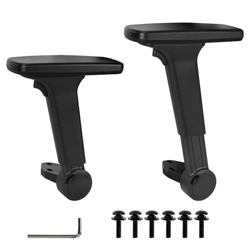 Image of Frassie Height Adjustable Fold Down Chair Armrest Pair, Gaming Boss Chair Arms Set Replacement