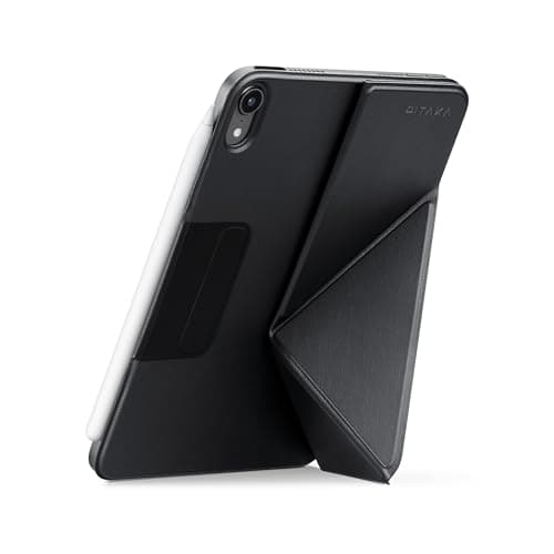 Image of PITAKA Folio Case for iPad Mini 6/Mini 7 (2024 A17 Pro 7th Generation), Magnetic iPad Stand Slim Folio Cover, 4 Placement Angles with Apple Pencil Holder & Auto Wake/Sleep [MagEZ Folio 2] Black