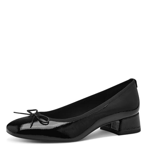 Image of Tamaris Women's Block Heel Court Shoes, Black, 5 UK