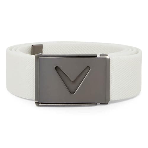 Image of Callaway Golf Mens V-Logo Web Belt - Bright White - One Size