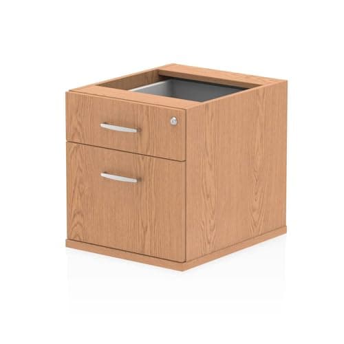 Image of OPO Impulse Freestanding Contract Fixed Pedestal with Foolscap Filing Mechanism & Lockable 2/3 Drawers | Heat Resistant Beech Melamine Finish Oak 2 Drawer
