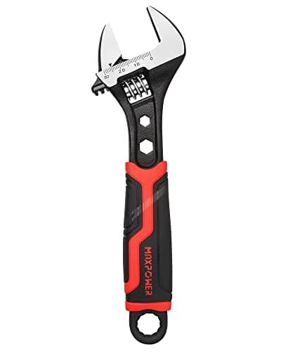 Image of MAXPOWER Soft-Grip Adjustable Wrench 200mm (8inch) - MAX Opening 30mm Capacity Spanner, 3-in-1 Multipurpose Wrench