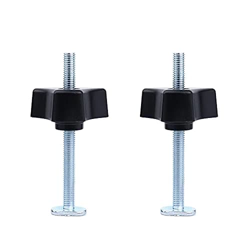 Image of 2 Sets M8 Nut Clamp Set Metal Quick Acting Hold Down Clamp Set T-Slot Clamp with T Screw and M8 Plastic Handle for T-Slot T-Track