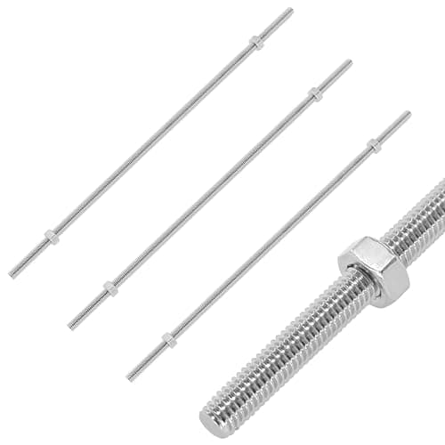 Image of 4 PCS Full Threaded Rods with 8 Hex Nuts, 304 Stainless Steel Threaded Rod Bolt and Nut Kit (M6 x 300mm)