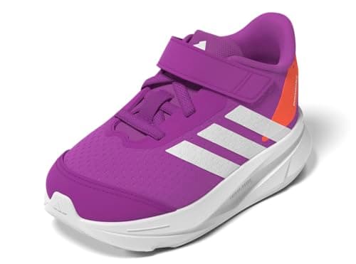 Image of adidas Unisex Baby Duramo SL 2.0 Elastic Lace-Up Trainers, Purple Burst White Impact Orange, 4 UK