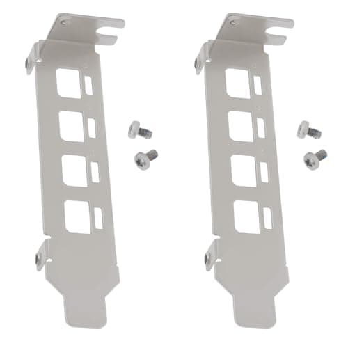 Image of The Lord of the Tools 2PCS Low Profile Graphics Card Bracket Compatible with NVIDIA Quadro K1200 NVS510 P600 P620 P1000 T600 T1000 79.6x18.8mm with Screws Silver