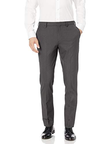 Image of Amazon Essentials Men's Slim-Fit Wrinkle-Resistant Stretch Dress Trouser, Charcoal, 34W / 32L