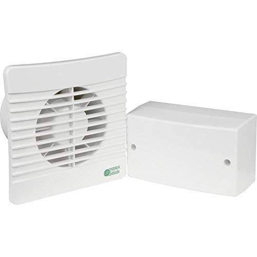 Image of Low Voltage 12V Extractor Fan with Timer & Transformer for Bathroom Zone 1 Installation 4" 100mm - White