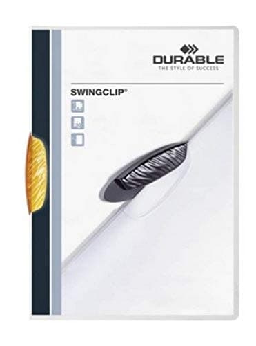 Image of Durable SwingClip Crystal Folder Polypropylene Capacity 30 Sheets A4 - Orange Ref 2260/09 (Pack of 25)