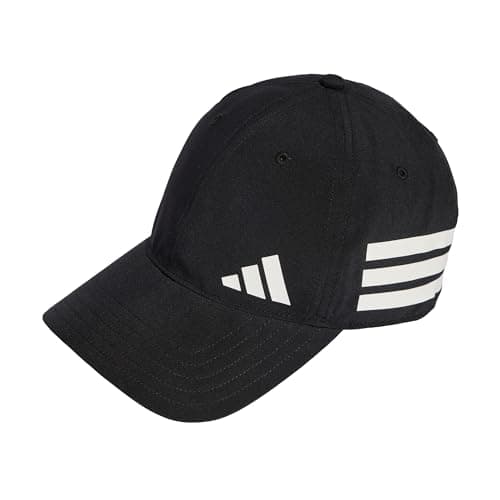 Image of adidas Unisex 3 Stripes Training Essentials Cap, Black/White, M-L