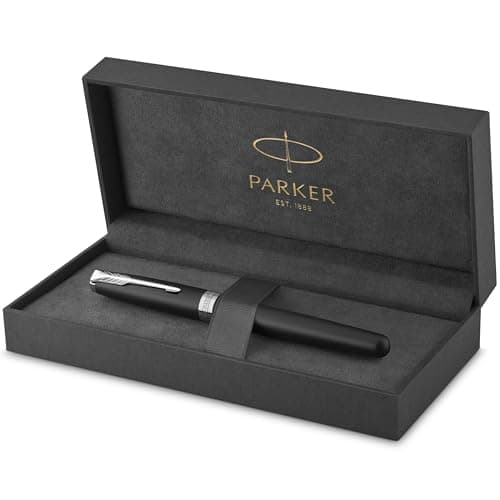 Image of Parker Sonnet Rollerball Pen | Matte Black Lacquer with Palladium Trim | Fine Point Black Ink | Gift Box