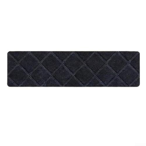 Image of Stair Tread Covers for Hard Floors 15.75 x 7.87 in Polyester Non-Slip Indoor Step Protectors for Family Safety (ZS BLACK)