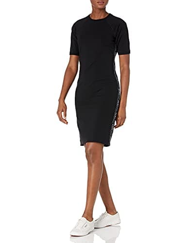 Image of DKNY Sport Women's Sneaker Dress, Black with Black/White Logo Tape, S