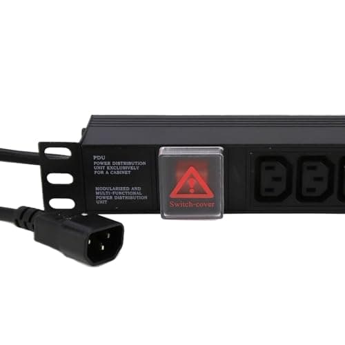 Image of kenable PDU Power Distribution Unit 12 Way C13 Sockets with C14 Input Horizontal Rack Mount 10A 1.8m Cable Without Surge Protection