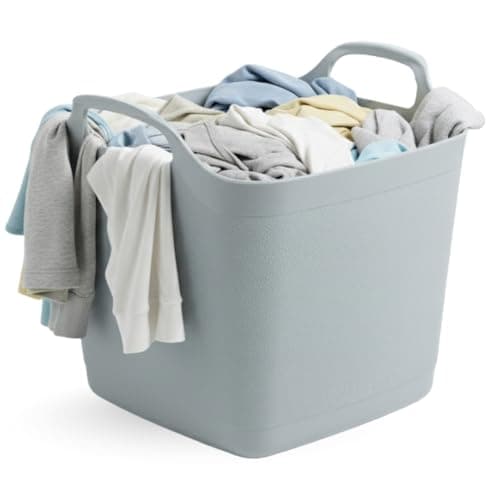 Image of AOC24-40L Flexible Tub Large - Heavy Duty Plastic Flexi Bucket for Laundry, Garden, Toys, Storage - Multi Purpose Strong Container Bin - Large Capacity Durable Flexi Tubs (Cool Grey, L 40L)