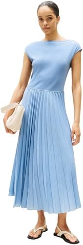 Image of Tommy Hilfiger Women’s Rib Fit & Flare Midi Dress, Blue (Brisk Blue), M