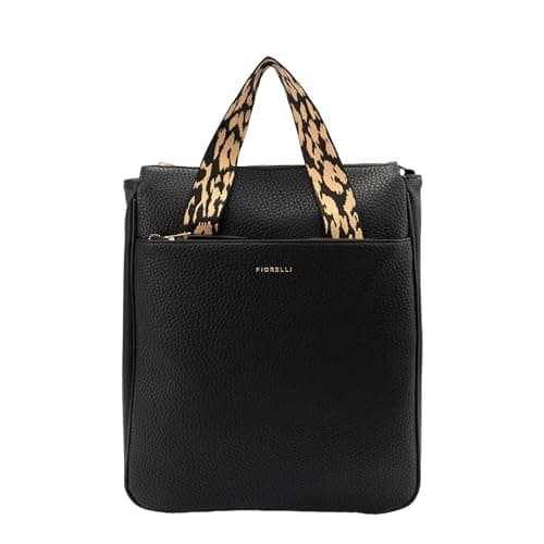Image of Fiorelli Women's Effie Backpack, Stylish Backpack with Adjustable Straps & Laptop Compartment, Black Faux Leather