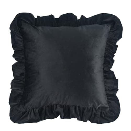 Image of our fave 17.7In / 19.7in Pillowcase Square Ruffled Pillow Shams Plush Fabric Wrinkles Resistant Zippered Sofa Bedroom Decoration Plush Fabric Pillow Shams