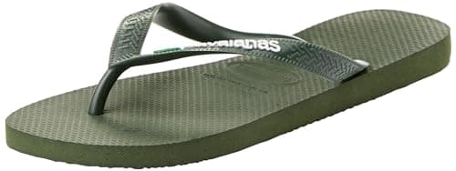 Image of Havaianas Top Brasil Logo Unisex Adults FlipFlop Olive Green 8.5/9 UK