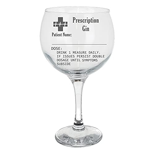 Image of Always Looking Good Personalised Engraved Gin Glass Prescription Gin Novelty Funny Birthday Gift (Empty Glass)