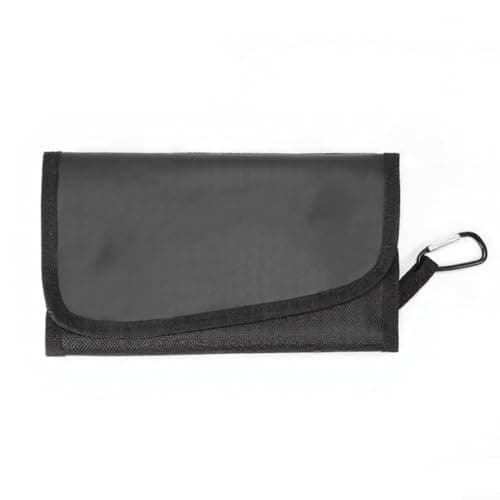 Image of Compact Lure Storage Pouch Made of PVC with Flip Style Opening External Pocket and Sealed Detachable Compartments (Black)